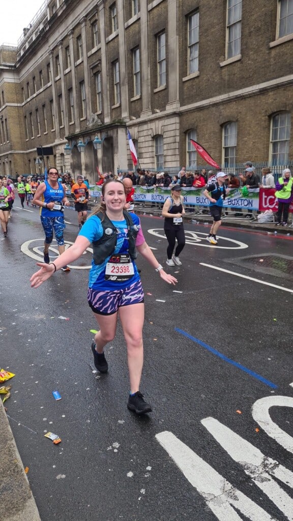 Steph from The Grand Appeal running  the London Marathon