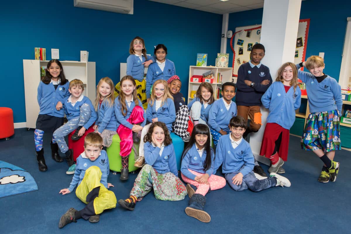 school fundraisers dressed in their wrong trousers