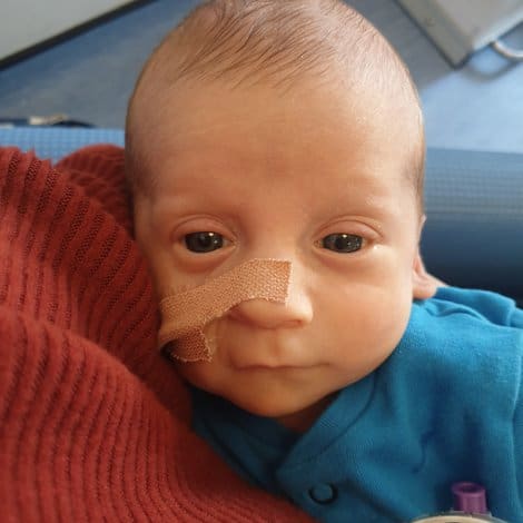 young baby in hospital