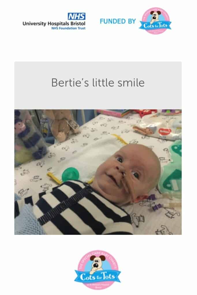 Bertie smiling in St Michael's Hospital. 