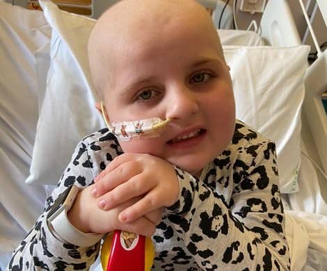 young girl in hospital