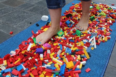 person walking on lego