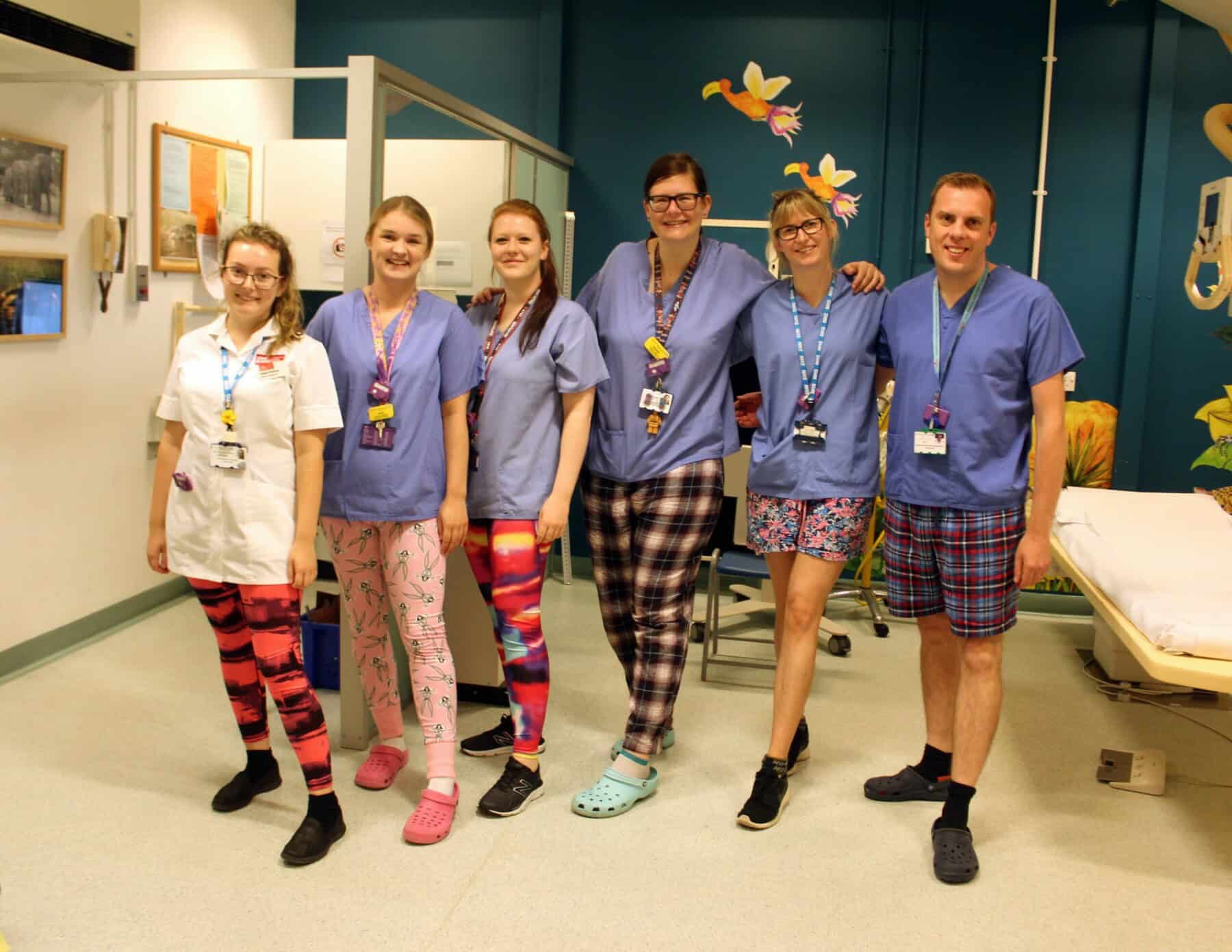 x-ray team wearing their wrong trousers