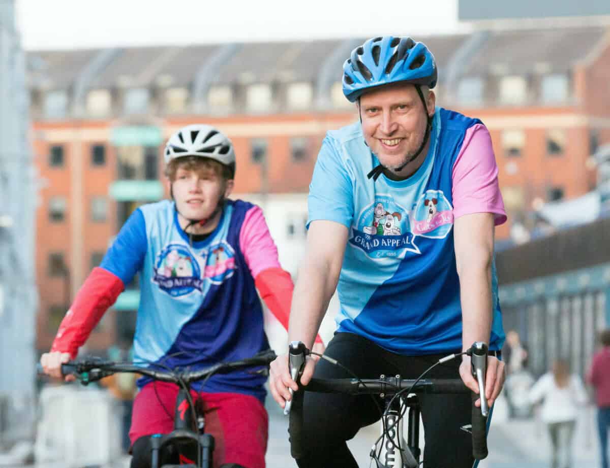 two men cycling