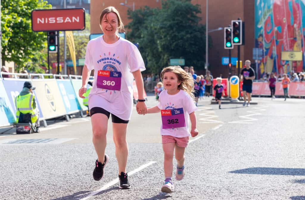 Mum and daughter running the Great Bristol Family Run for The Grand Appeal