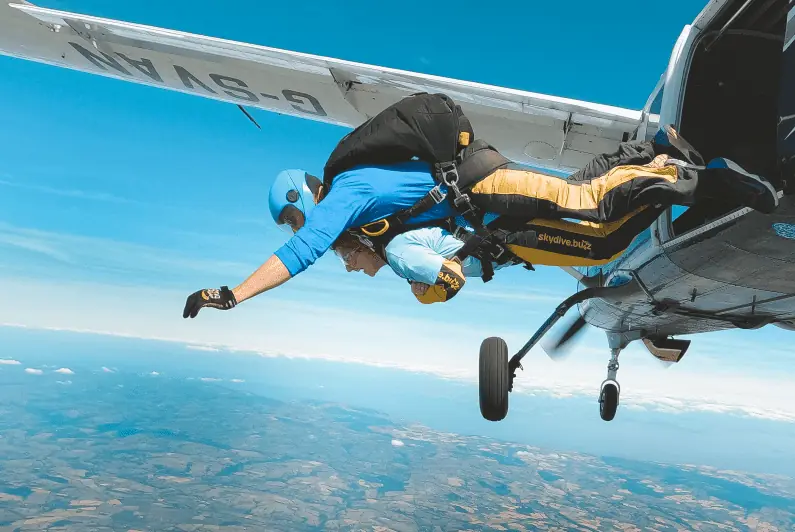 Woman skydiving for The Grand Appeal 