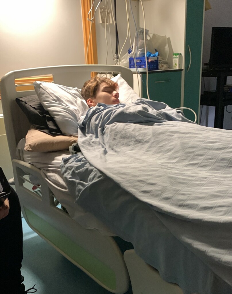 Brothers Jack and Luke being treated at Bristol Children's Hospital. 