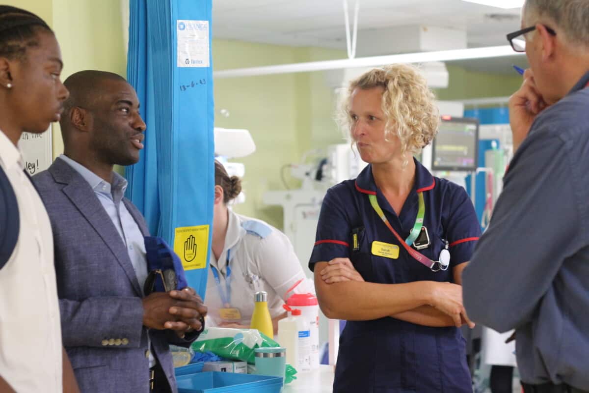 Tim Campbell MBE visits Bristol Children's Hospital's PICU ahead of the launch of the digital diary