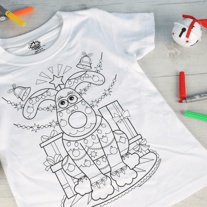 Colour your own Christmas Gromit T-Shirt