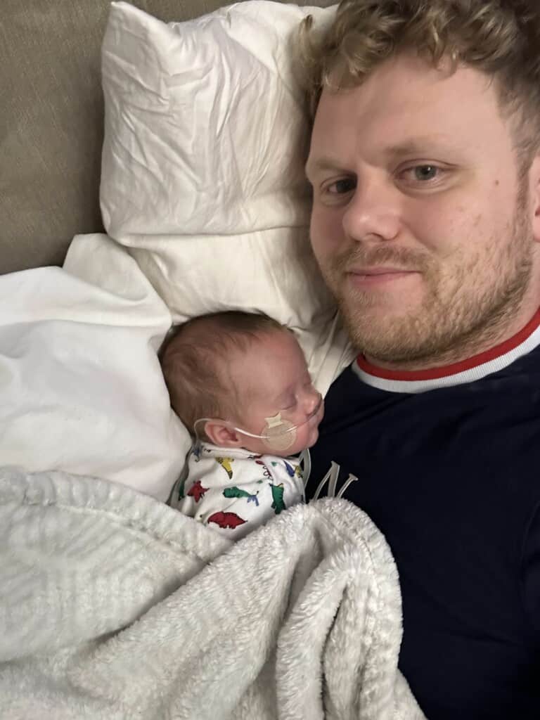 Dan and Emmy in bed