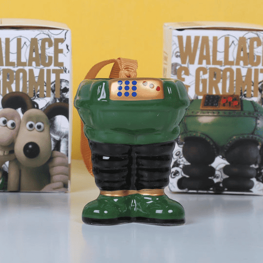'The Wrong Trousers' hanging ceramic Christmas ornament