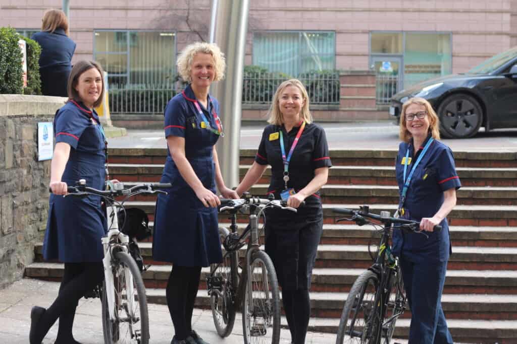 Bristol Children's Hospital Staff ready to cycle from London to Amsterdam