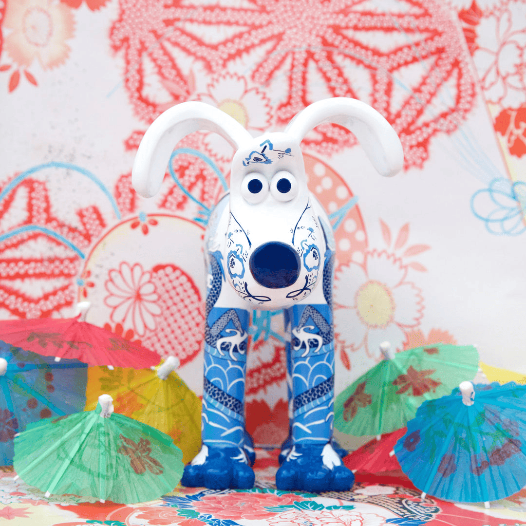 'Me Old China' Gromit figurine from the Gromit Unleashed trails. Inspired by Chinese art.