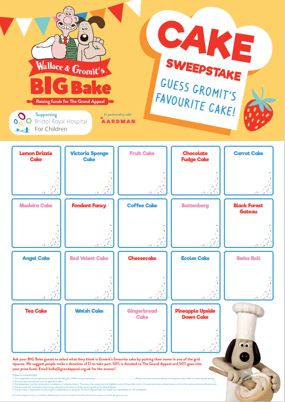 Wallace & Gromit's BIG Bake sweepstake