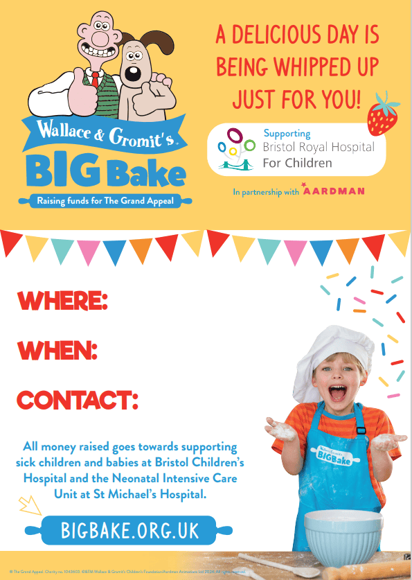 Wallace & Gromit's Big Bake event poster