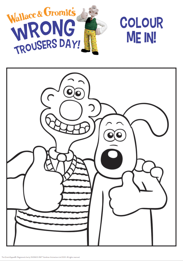Wallace & Gromit's Wrong Trousers Day - Colouring 2