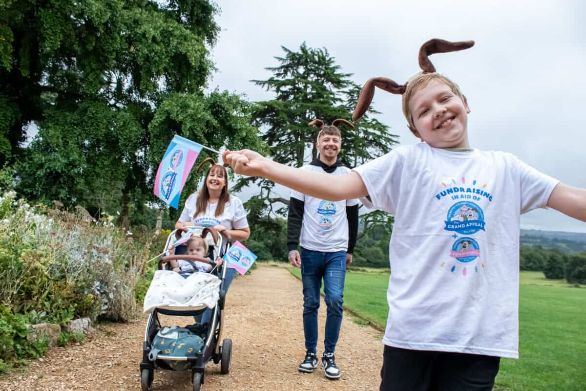 Young family taking on Grand Walk for The Grand Appeal