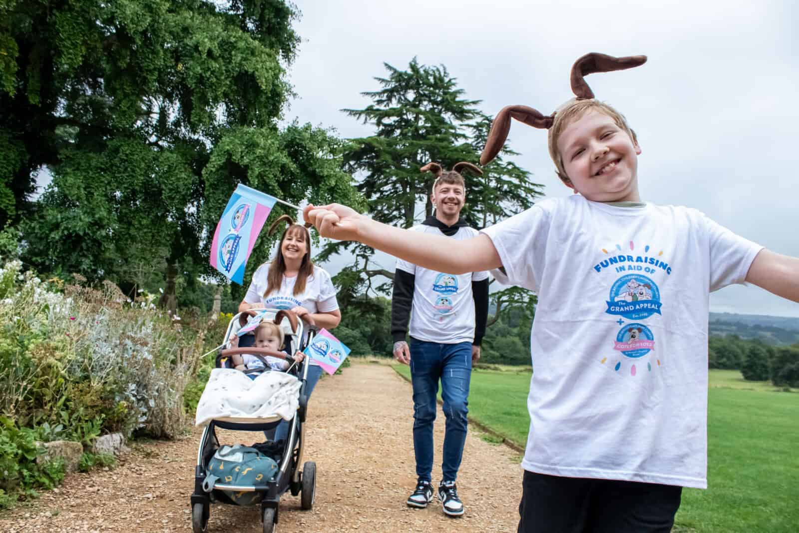 Young family taking on Grand Walk for The Grand Appeal