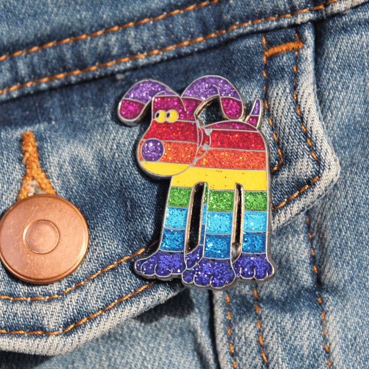 Gromit Unleashed rodger sculpture glitter pin