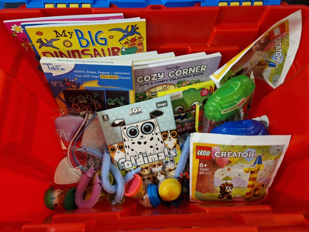 A treasure chest at Bristol Children's Hospital, filled with books and toys.