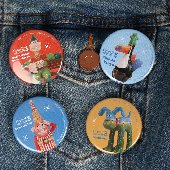 Gromit Unleashed 3 sculpture badges