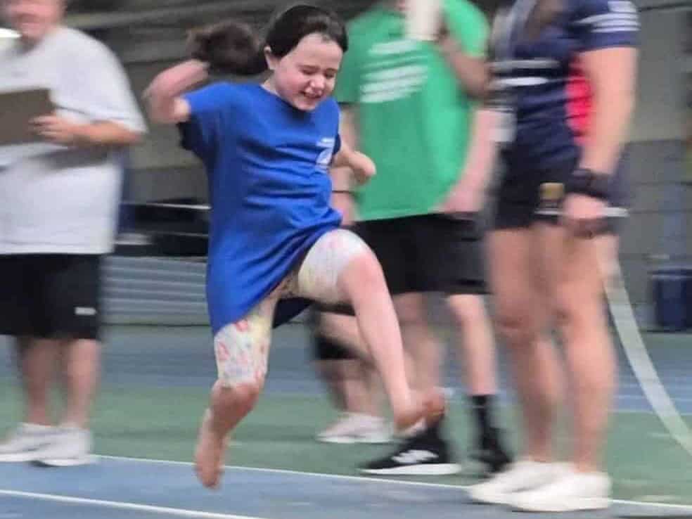 Izzy competing at the games.